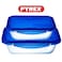 Pyrex Cook&amp;Go Set of 2 (0.8L+1.7L) Rectangle Storage Dish with Airtight Lid - Versatile Freezer-to-Oven Solution