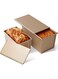 2 Packs Pullman Loaf Pan with Lid, 1 lb Dough 0.5 lb Dough Capacity, Carbon Steel Corrugated, Nonstick Sandwich Bread Loaf Pan with Lid