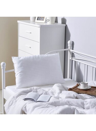 Box Striped Cushion Microfiber White 65x40cm