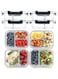 Tycom Glass Meal Prep Containers 2 &amp; 3 Compartment (4 Pack, 950ML) - Glass Food Storage Containers with Lids, Glass Lunch Box, Portion Control, Airtight, Glass Bento Box Lunch Containers- 4P