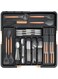 Silverware Organizer - Expandable Large Kitchen Drawer Organizer Utensil Organizer with 2 Removable Knife Blocks, 22"x 19"Cutlery Tray Drawer Dividers for Kitchen Flatware(6-9 Slots) (Black)