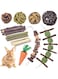 LIENJAER Rabbit Chew Toys, Hamster Toys Natural Apple Wood Guinea Pigs Chewing Toys Bunny Ball Toys Teeth Care Toys for Rabbits Guinea Pigs Squirrel Gerbils Small Rodent Pets Chewing and Playing