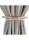 YHRY Curtain Tiebacks, Rustic Holdbacks for Drapes, Farmhouse Tie Backs for Curtains, Cotton Jute Rope with Wood Club, Natural Boho Decor Shabby Chic Drapery Holder, 2 Packs