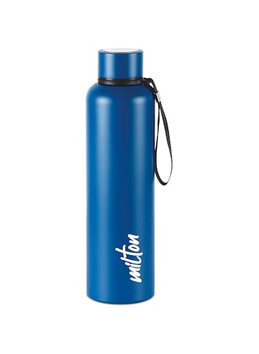 MILTON 1050ml Vacuum Insulated Water Bottle, Keeps Drinks Hot and Cold for 24 Hours, 18/8 Stainless Steel, Double-Walled Thermos Flask with Inner Copper Coating for Gym, Office, Aura - Dark Blue