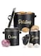 OwnMy Set of 3 Potato Onion Garlic Storage Bins Vegetable Containers Food Containers for Kitchen Counter, Potato Onion Storage Containers for Pantry Garlic Storage Jars Vegetable Canisters Set, Black