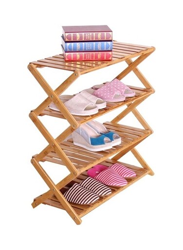 Bamboo 4 Tier Organizer Storage Shelf Brown 50cm