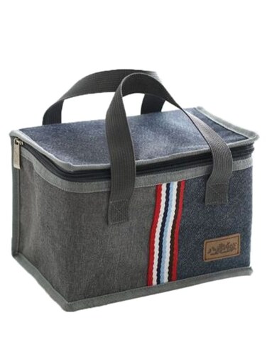 Travel Picnic Thermal Insulated Lunch Bag Grey/Blue