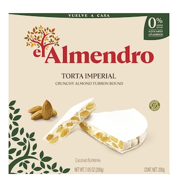 Almendro Zero Sugar Crunchy Almond Turron, 200g