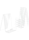 DesignSter 5PCS Clear Acrylic Book Stand, Transparent Acrylic Bookshelf, Book Holder Table, Picture Album and Brochure Holder for Displaying Books, Notebooks, Picture Albums, Picture Books, etc.