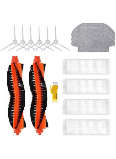 aotengou Replacement Accessories Kit for Xiaomi Mi Robot 2S Xiaomi Vacuum-Mop P Xiaomi Robot Vacuum S12 2 Main Brushes &amp; 4 Filters &amp; 6 Side Brushes &amp; 3 Mops