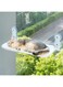 MEWOOFUN Cat Window Perch Foldable Cat Window Hammock with Steel Frame and Strong Suction Cup Mount Cat Bed Cat Hammock Window Seat for Indoor Cats White