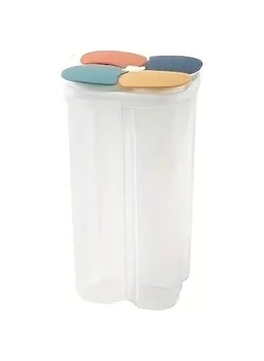 Large Capacity Moisture-Proof Cereal Jar with Divided Compartments - Food Jars &amp; Canisters for Home Kitchen Storage, Airtight Freshness Keeper, Easy Organization, and Space-Saving Design