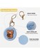 MOBCOS Mini Pouch Keychain &ndash; Cute Round Zipper Coin Purse &amp; Multipurpose Mini Storage Bag with Keyring for Coins, Cash, Keys and Small Essentials   Blue Teddy