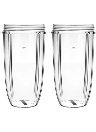 TERRIFI Juicer Cups for NutriBullet Replacement Parts 600w 900W 18OZ 24OZ 32OZ Clear Mugs Blender Juicer Mixer. Clear, Upgraded Material, Pack of 2