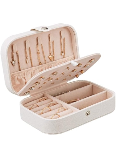 Portable Packing Organizer, Double Layer Travel Organizer For Women And Girls, Can Store Rings, Earrings, Necklaces, Bracelets (white)
