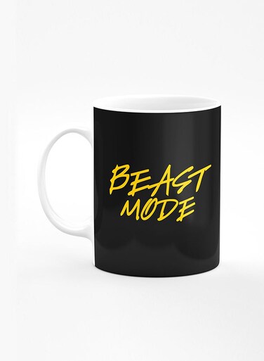 Designer Printed Coffee Mug with Heavy Duty Handle 11oz Ceramic Personalised Gift Mugs Cup [Microwave Safe &amp; Dishwasher Proof] - Beast Mode