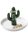Beauenty Ring Holder Plate, Ceramic Jewelry Dish, Trinket Tray for Ring Necklaces Bracelets Earrings Key Decorative Tray Vanity (Cactus)
