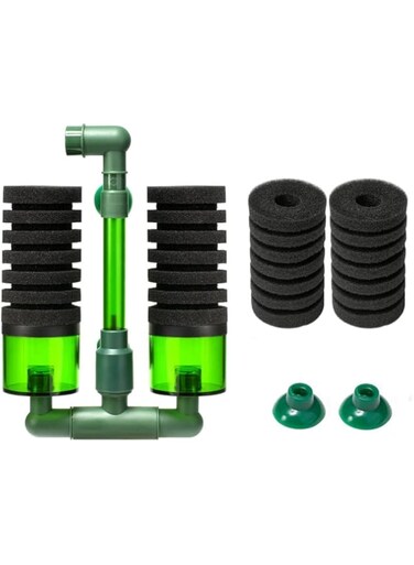 Azonee Aquarium Sponge Filter, Fish Tank Foam Filter Quiet Submersible Bio Sponge Filter with 2 Spare Sponges