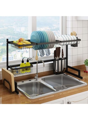 Lixada Over The Sink Stainless Steel Dish Rack with Draining Board