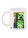 Printed Ceramic Coffee Mug White/Green/Yellow