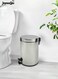 Stainless Steel Trash Can with Lid &amp; Step Pedal - 5 Liters/1.3 Gallon Soft Close Waste Basket with Removeable Inner Bucket - Garbage Can for Bathroom, Bedroom, Kitchen &amp; Office (Chrome)