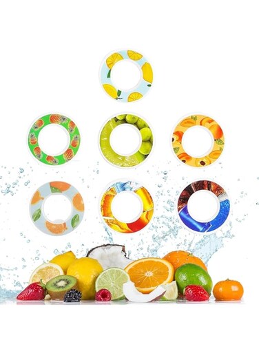 Fruit Fragrance Pods for Water Bottle, Fruit Fragrance Rings Scent Pods, Portable 0 Sugar Water Cup Scented Pods, Water Bottle Scented Accessory for Daily Exercise Boost Drinking Water (7 Flavors)