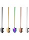 Shaped Stainless Steel Spoon, Long Handle Dessert Shovel, Safe, Non Toxic, Durable, Easy to Clean, Suitable for Mixing, Dessert, Coffee, Ice Cream, 5 Pcs, Silver, Gold, Rose Gold, Black, Color