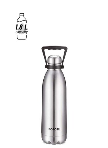 Vacuum Insulated Copper Coated Inner Bolt Water Bottle, Sports Bottle, Yoga Bottle, Outdoor, Portableleak Proof, Reusable Water Bottle Stainless Steel, 1.8 Ltr, Isfgbo1800S