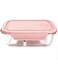 Aiwanto Glass Lunch Box Meal Prep Containers Food Storage Box with Lid Leak-proof Lunch Container Microwavable 1000ML Capacity（Equipped with knife and fork） (Pink-1-compartment)