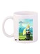 Anime Girl Printed Coffee Mug White/Green/Blue 11ounce
