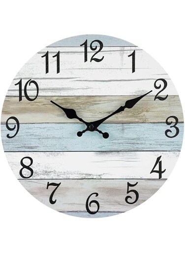 Efacemer Wall Clock Silent - Battery Operated Silent Non-Ticking Simple Minimalist Style Rustic Country Clock Decorative for Bathroom Kitchen Bedroom Living Room(10 Inch)