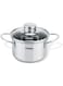 Fissman Stainless Steel Saucepot with Glass Lid Silver 12 x 7.5 cm