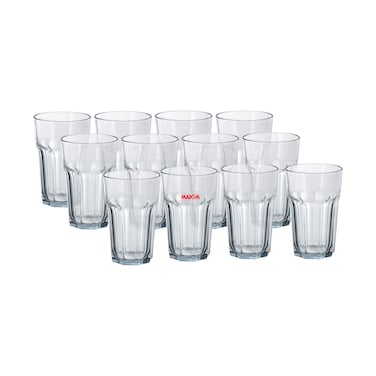 TIMMY Diamond Glass Tumbler Set, 12 Pieces, Size 8