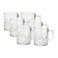 Timmy Crystal Line Glass Mug Set - 6 Pieces 9oz Coffee &amp; Tea Mugs