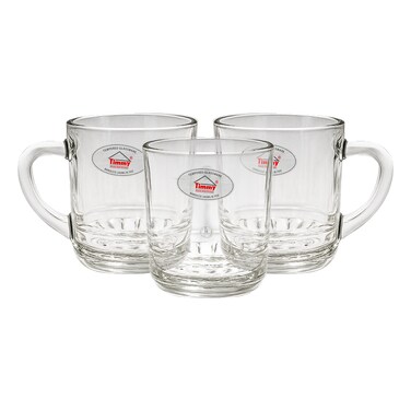 Timmy Barocco Glass Mug Set - 6 Pieces 9oz Decorative Coffee Mugs