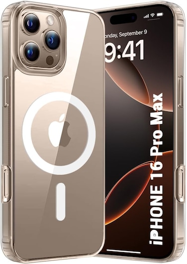 Ultra-Hybrid Back Case Cover for iPhone 16 Pro Max Compatible with Magsafe   Camera Protection   Hard Crystal Clear Back   (PC &amp; TPU, Transparent) Shockproof Bumper Case Cover Iphone 16 Pro Max