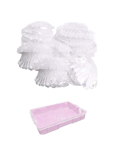 50 PCS Rabbit Cage Liners Disposable Guinea Pig Cage Liner Hamster Tray Liner Plastic Small Animals Bedding Waste &amp; Litter Pan Bag Universal Toilet Film for Bunny Hedgehog Ferret Rat (50 count)