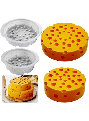 TERRIFI Cake Mold, Cheese Mold, for Baking, Round Cake Baking Pan Non-Stick Quick Release, 6 inch + 8 inch Cake Mold, Resin Casting Mold, Soap Making Molds, Silicone Mold for Candle Home