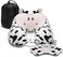 Travel Pillow for Kids and Adults, Cute Animal Memory Foam Neck Pillow with Soft Fleece Cover and Eye Mask Set, Airplane Pillow Travel Kit with Drawstring Organizer Bag, Machine Washable (Cow)