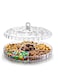 Snack Tray, 12" Appetiser Tray, 6 Compartment Round Plastic Food Storage with Lid for Dried Fruits, Nuts, Candy, Sweet Biscuits and Fruits