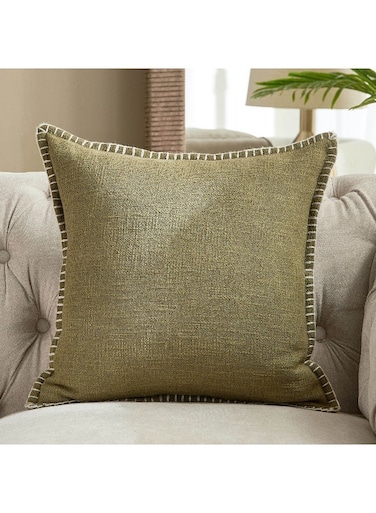 Box Solid Olive Green Filled Cushion for Home
