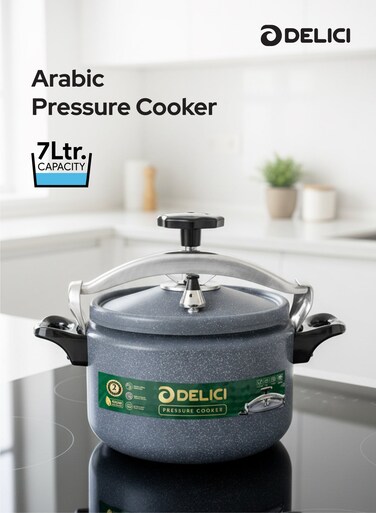 Aluminium Pressure Cooker 7 Litre &acirc;&euro;&ldquo; Heavy-Duty Durable Body &amp; Lid, Fast &amp; Safe Cooking, Heat-Resistant Strong Base, Safety Locking Mechanism, Long-Lasting Rubber Gasket, ISI Certified &acirc;&euro;&ldquo; DPC 7G, 2-Year Warranty