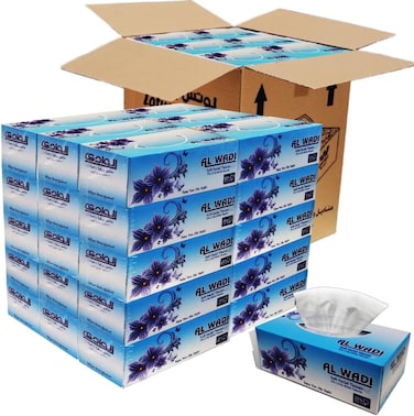 Soft Facial Tissue 30 Boxes/Packs, 170 Sheets 2 Ply, Lotus Alwadi - 5100 Tissues Total - Perfect for Cars, Traveling, Kitchen, School &amp; Bathroom