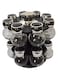 SKEIDO 16 Piece Glass Jar Spice Rack Set - Silver