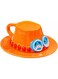 Anime Ceramic Coffee Mug Demitasse for Espresso, Novelty Tea Milk Coffee Cup Collection Set, Straw Hat Espresso Cup Merchandise for Anime Lovers Birthday Christmas (Orange)