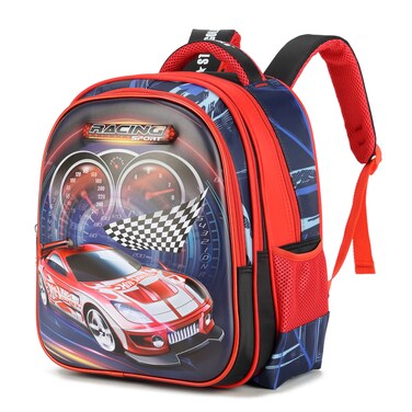 STARGOLD Stylish &amp; Spacious Kids Backpack &ndash; 3D Cartoon &amp; Racing Car Design (34 x 28 x 16 cm), SG-BP222