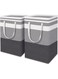Strayelf 2-Pack Laundry Basket, Freestanding＆Waterproof Laundry Hamper, Collapsible Tall Clothes Hamper with Easy Carry Handles for Laundry Room Bedroom Bathroom,Gradient,Grey,75L