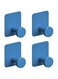Snailhouse Coat Hooks Wall Mount, 4 Pack Heavy Duty Adhesive Stainless Steel Entryway Wall Coat Hook Hanger for Hanging Jacket Hat Backpack Towel Clothes, Blue