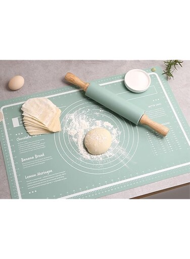 65 * 45cm Large Size Silicone Baking Mat, Non-stick Skidproof Waterproof Measurement, Mint Green