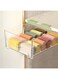 TERRIFI Under Shelf Drawer Organizer, Hanging Style Self Adhesive Under Desk Drawers with Removable Compartment, Plastic Underwear Storage Drawer, Suitable for Office/Home/School (Green, 12 Cells)